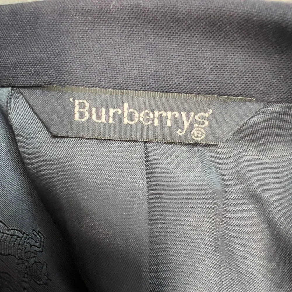 Vintage Burberrys Blazer Mens 46 Blue Wool Double Breasted Gold Button Made USA